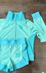 <b>Top</b> Trending Spandex Breathable Street Style 2 Piece <b>Set</b> Custom Screen Print Logo Thick Collar Zip Up Women <b>Shorts</b> <b>Set</b> - Product Image 5