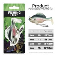 Leurre de pêche souple creux anti-accrocs UV Jumping Fish, 10g, 14g, 18g, 24g, 12 couleurs, avec plume tournante