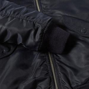 Chaqueta de Piloto de Nylon Acolchada Negra de Alta Calidad con Logotipo Personalizado al por Mayor para Hombre - Product Image 6