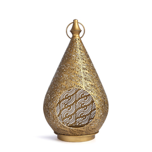 <b>Brass</b> <b>Lantern</b> With Intricate Cutout Design For Home Decoration - Product Image 6