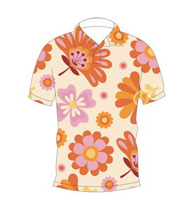 Polo personnalisé à sublimation rétro à motif floral, manches courtes, polo de golf à motif floral, léger, respirant, décontracté, polo d'été - Product Image 4