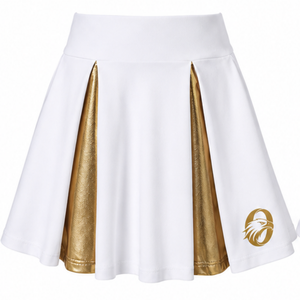 <b>Gold</b> Panel Cheerleading <b>Skirt</b> Pleated Athletic Performance Uniform Bottom Sports Team Training Competition Apparel for Cheer - Product Image 1