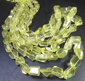 หินควอตซ์ธรรมชาติใสบริสุทธิ์ทรงก้อน ขนาด 16 นิ้ว ร้อยเป็นสาย หินเลมอนควอตซ์เจียระไนทรงเหลี่ยม ขนาด 9-16 มม. หินก้อนสีเหลืองสำหรับทำเครื่องประดับ - Product Image 1