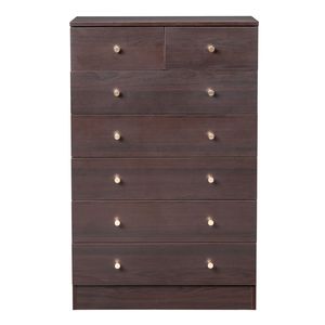 Comò Moderno a 7 Cassetti in Rovere Marrone con Struttura in Metallo per Camera da Letto e Soggiorno, Design Minimalista Scandinavo con Funzionalità di Archiviazione - Product Image 4