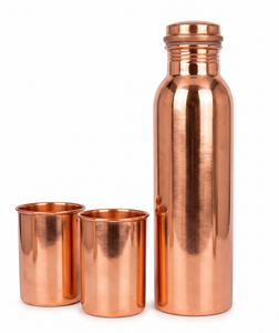Metal Simple Shiny <b>Copper</b> Water <b>Bottle</b> With Glass for Ayurveda Health Benefits <b>Drinking</b> Water <b>Copper</b> Water <b>Bottle</b> and Glass Set - Product Image 5