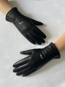 Gants d'hiver en cuir véritable pour femmes, doublure tricotée, écran tactile, confortables, fabriqués en usine BSCI - Product Image 4