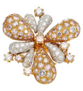 Women's 18K Gold Plated Bowknot Classic Cocktail <b>Ring</b> Pave Set Diamond IGI Certified Glam Engagement Jewelry - Product Image 4