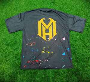 T-shirt en coton imprimé éclaboussures OEM pour hommes T-shirt à épaules tombantes avec impression personnalisée T-shirts Streetwear à la mode - Product Image 1