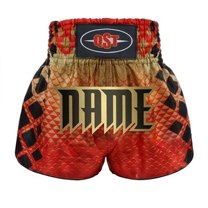 Best Quality Customized MMA Kickboxing Shorts Wholesale Professional 100% Polyester Breathable Muay Thai Boxing Shorts QST - Product Image 1
