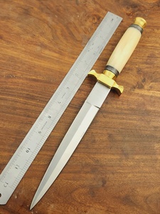 Handcrafted DIY OEM High Carbon Steel Symmetrical Kitchen <b>Carving</b> <b>Knife</b> Drop Point 11in Overall Length Bone Handle Right Hand - Product Image 1