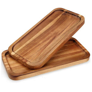 Plateau de service rectangulaire en bois d'acacia massif, poli, durable, couleur personnalisée, pour mariage et fêtes, SOFIYA CRAFT - Product Image 1
