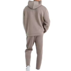 Conjunto Deportivo Gris para Hombre, 100% Algodón, Color Sólido, Sudadera de Manga Larga y Pantalones Casuales, Transpirable, Corte Regular, Otoño - Product Image 2