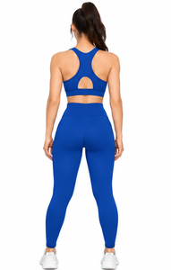 Women <b>Pilates</b> <b>Yoga</b> Set Strappy Sports Bra High Waist Shorts Gym Fitness Workout Activewear Custom Breathable Stretch Quick Dry - Product Image 3