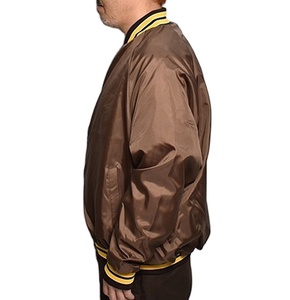 Customizable Satin Baseball Varsity Jacket with Embroidered Patches Men's Long Sleeve College Jacket for Winter - Product Image 4