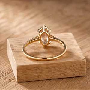 Beautiful Moval Rose Cut Lab Grown <b>Diamond</b> Solitaire Solid Gold <b>Ring</b> Prong Set E Color VVS Clarity <b>Diamond</b> <b>Ring</b> IGI Certified - Product Image 4