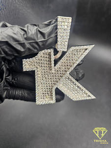Moissanite Diamond K Letter Pendant <b>Iced</b> <b>Out</b> Necklace Hip Hop Jewelry Custom Initial Bling <b>Chain</b> Luxury Gift - Product Image 6