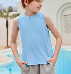 Quick Dry Custom Tank Tops Solid Color Kids Clothing Boys <b>Vest</b> Singlets For Gym Sports Training 100% Cotton Kids Top Breathable - Product Image 2
