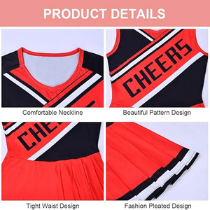 Tenue de cheerleading personnalisée, imprimée par sublimation, respirante, légère, extensible, vêtements de performance, 100% polyester, couleurs personnalisées - Product Image 6