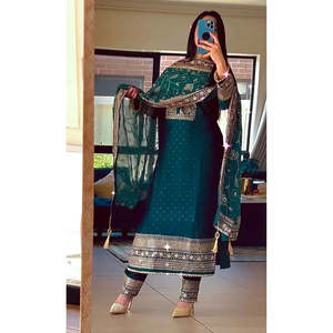 Top largo, pantalón y Dupptta de nuevo diseñador en estilo elegante 2017 - Product Image 3