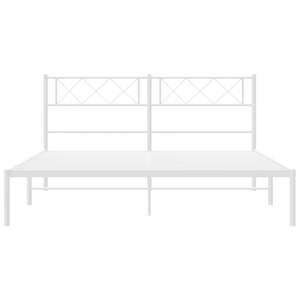 Cadre de lit en métal blanc 53,1 x 74,8 pouces, cadre de lit élégant et durable pour un sommeil confortable - Product Image 5