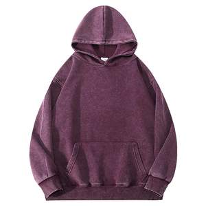 OEM Service 100% Cotton Heavyweight Fleece <b>Brushed</b> Inside 450 GSM Men's Hoodies Oversized Unisex Acid Washed Fleece Vintage - Product Image 2