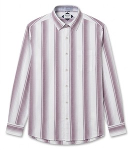Enovate <b>Men's</b> Adult Double Breasted Full Sleeve Breathable 100% Cotton Woven Summer Casual <b>Shirt</b> Stripes Back Neck Logo - Product Image 1