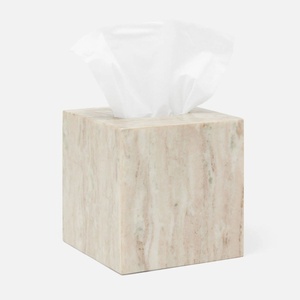 <b>Grey</b> Tissue Holder Luxury Stone Tissue <b>Box</b> Modern Decorative Bathroom Tabletop Home Organizer Accessory morchuna brown being - Product Image 3