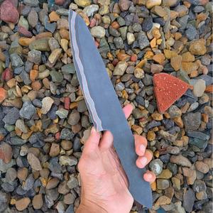 มีดใบเปล่าทำมือแบบกำหนดเอง Jexmoo พร้อมใบมีดเหล็กคาร์บอนและปลอกหนัง - ของขวัญสำหรับเชฟ - Product Image 1