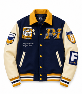 Custom Chenille Embroidery Varsity Jacket Premium Wool Body PU Leather Sleeve Letterman Jacket OEM ODM Wholesale - Product Image 1