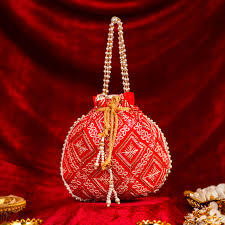 Super Quality Handmade Eco-Friendly Vintage Cotton Embroidery Women Embroidered Potli Drawstring <b>Bag</b> Designer Clutch Festivals - Product Image 2