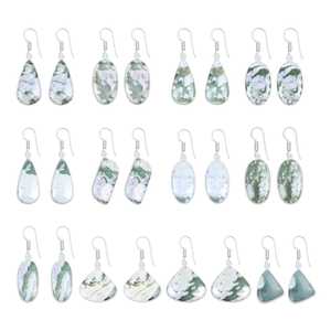 Boucles d'oreilles pendantes élégantes et luxueuses en argent sterling 925 plaqué jade vert naturel, accessoires féminins pour cadeau de fête - Product Image 2