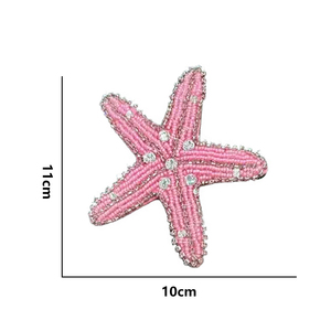 Juego de parches termoadhesivos bordados con estrellas de mar y cuentas - Product Image 5