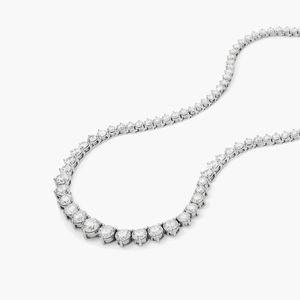 IGI Certified Riviera Graduating Lab Grown Brilliant Cut Diamond Tennis <b>Necklace</b> 14K White Gold Rhodium Plated 20 CTW Luxury - Product Image 3