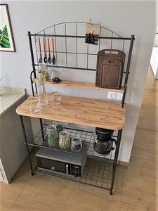 Étagère de cuisine en fer multifonctionnelle, quatre niveaux, design moderne et élégant, écologique, non pliable, étagères de rangement autoportantes - Product Image 3