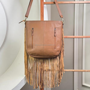 Premium Quality Hand Tooled Leather Fringe Crossbody <b>Bags</b> <b>Large</b> Capacity Genuine Cowhide Leather Shoulder Handbags <b>for</b> <b>Women's</b> - Product Image 6