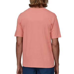T-shirt en coton pour homme, rose corail uni, col rond, manches courtes, coupe ample, style jersey décontracté, teinture unie, séchage rapide, respirant - Product Image 1