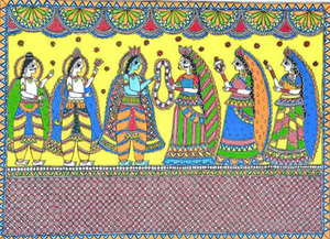 Arte Mural 3D Inspirado en la Cultura Tradicional Madhubani, Pintura Artesanal de Metal de Bihar de Primera Calidad - Product Image 3