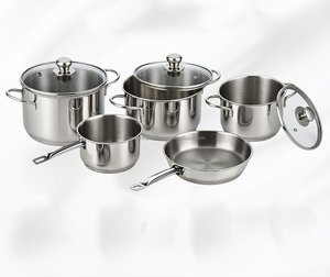 8-Piece Stainless Steel Pot <b>Set</b> with Stainless Steel Lid High Quality Non-Stick <b>Cookware</b> Oven & Dishwasher Safe - Product Image 2