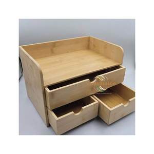 Eco-friendly Bamboo Desktop <b>Drawer</b> Organizer bamboo <b>storage</b> <b>box</b> featuring a smart layout for bottle and accessories Vietchoice - Product Image 1