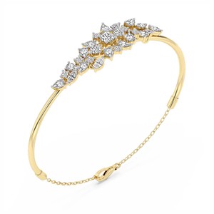 Bracelet ouvrable en or rose 14 carats Vita Cluster Lab Diamond (2 Ct.) Tw. Bracelet de luxe pour femmes, cadeau de mariage, design raffiné - Product Image 4