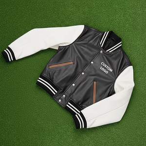 แจ็คเก็ตวาร์ซิตี้แบบถักพิมพ์ลายตามสั่งขายส่ง แต่งขอบขนแกะ ปิดกระดุมเม็ดเดียว ซับในผ้าฟลีซระบายอากาศได้ดี-สไตล์ไฮสตรีท - Product Image 4