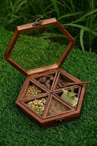 Boîtes à herbes et épices en bois, ensemble sel et poivre, avec cuillère et plateau, en bois artisanal, logo personnalisé, anti-fuite - Product Image 6