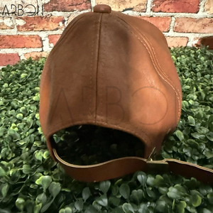 Casquette de baseball vintage en cuir véritable vieilli marron, tendance, de haute qualité, personnalisable, pour hommes et femmes, prix de gros - Product Image 4