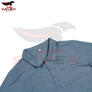 Camisa Polo de Manga Corta Azul para Hombre, Transpirable, de Color Sólido, Producto de la Mejor Calidad, para Uso Casual - Product Image 6