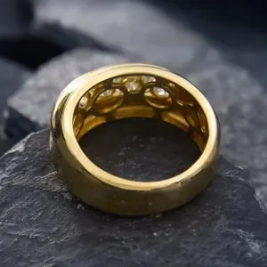 Anillo de Moissanita Vintage de Lujo, Plata de Ley 925, Chapado en Oro Amarillo, Engaste de Garras, Anillo de Boda para Hombre y Mujer, Joyería de Compromiso - Product Image 2