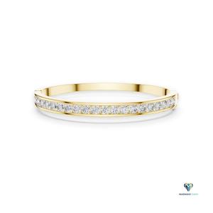 3.465 CT Yellow <b>Gold</b> Round Lab Grown Diamond Channel Set <b>Bangle</b> Bracelet in 14K 18K <b>Solid</b> <b>Gold</b> - Product Image 1