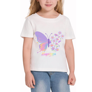 Camiseta de Jersey para Bebés Niñas de Año Nuevo, 100% Algodón, Manga Corta, Transpirable, de Secado Rápido, Ecológica, Moderna e Informal - Product Image 5