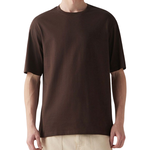 Custom Oversized 100% Cotton Heavyweight <b>Plain</b> Blank Men's O-Neck Short Sleeve Breathable Quick Dry T-Shirt - Product Image 2