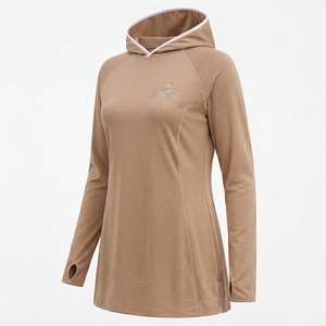 Haut de sport pour femme de haute qualité, manches longues, durable, séchage rapide, couleur unie, modeste, pour la natation - Product Image 6