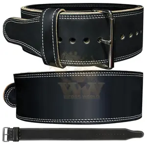 Ceinture en cuir de vache pour hommes, sangle de musculation, de musculation, d'entraîneur de la taille, avec levier 13mm